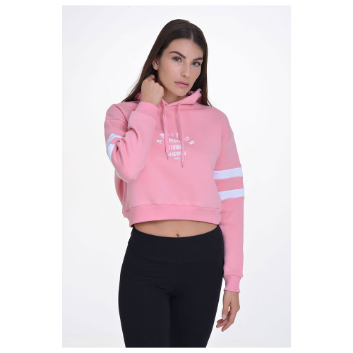 Target Γυναικείο φούτερ Cropped Hoodie Fleece "Ambition"